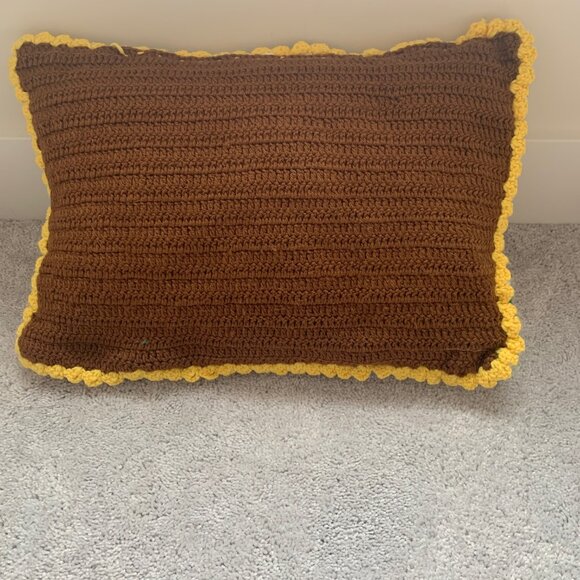 Crochet Granny Square Pillow Cover: Bohemian Farmhouse Decor  Grandma Square Lumbar Pillow